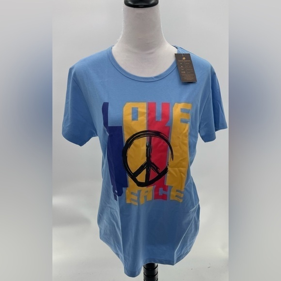 Comfy Sparrow Peace Logo Love Crew T.Shirt - Light Blue XL NWT - Picture 4 of 9